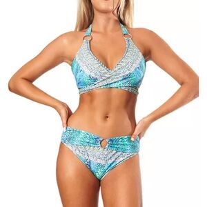 Oceanic Blue Halter Bikini Set